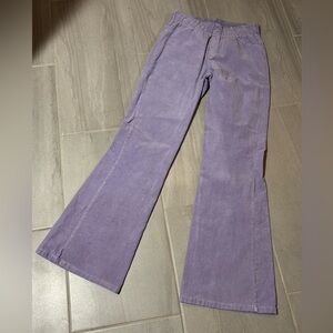 Purple Corduroy Flared Pants - Women